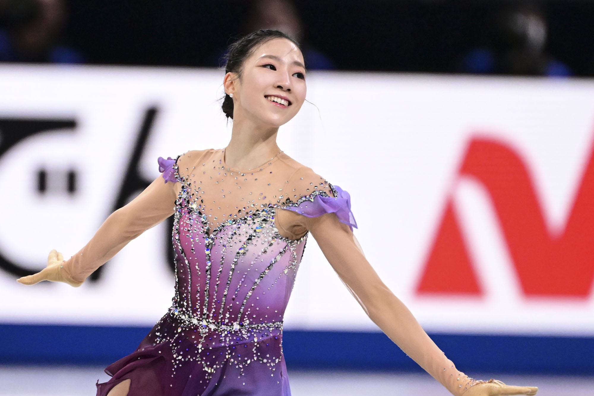 NAGOYA, JAPAN - DECEMBER 05: Yuseong Kim of South Korea competes in the Junior Women's Free Skating during the ISU Grand Prix of Figure Skating Final Nagoya at IG Arena on December 05, 2025 in Nagoya, Aichi. (Photo by Atsushi Tomura - International Skating Union/International Skating Union via Getty Images)