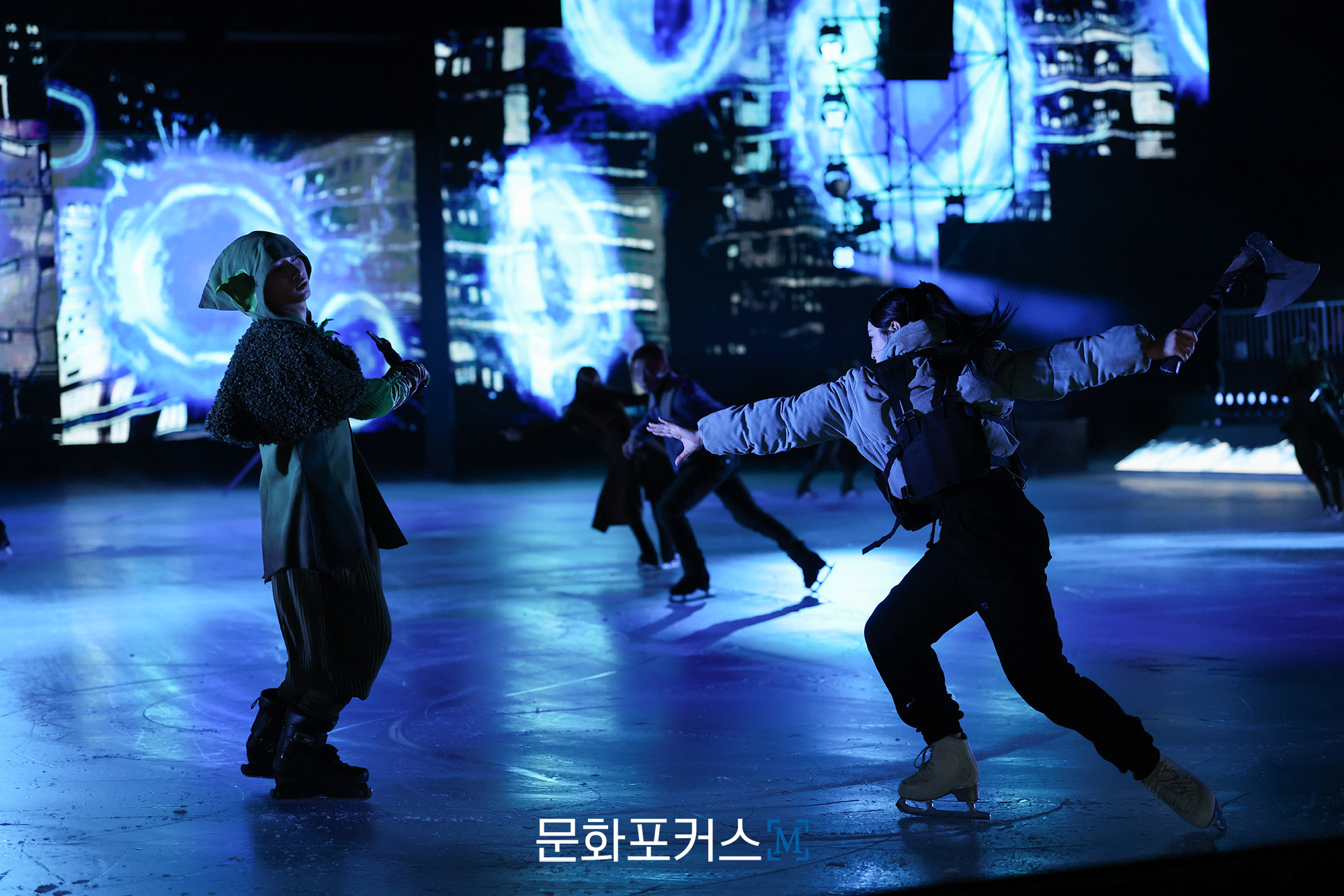 '나 혼자만 레벨업 on ICE' 출연진들이 연기를 선보이고 있다 | 사진 = 김현진 기자